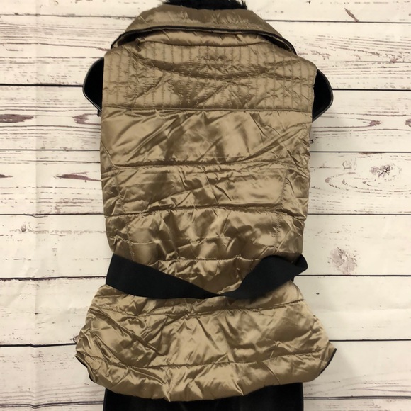 Light‎ brown tan faux fur lined belted puffer vest - Picture 9 of 9